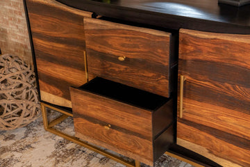 Kris Black Walnut & Gold Accent Cabinet - Ornate Home