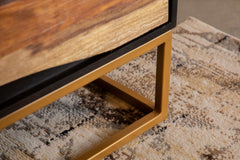 Kris Black Walnut & Gold Accent Cabinet - Ornate Home
