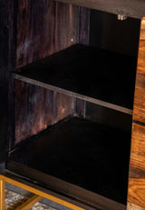 Kris Black Walnut & Gold Accent Cabinet - Ornate Home