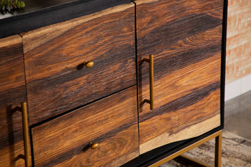 Kris Black Walnut & Gold Accent Cabinet - Ornate Home