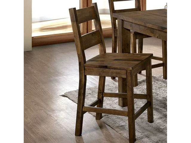 Kristen II Rustic Oak Counter Ht. Chair (Set of 2) - Ornate Home