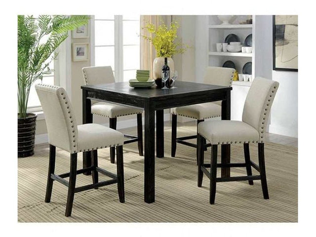 Kristie Antique Black Counter Height Dining Set / 5pc - Ornate Home