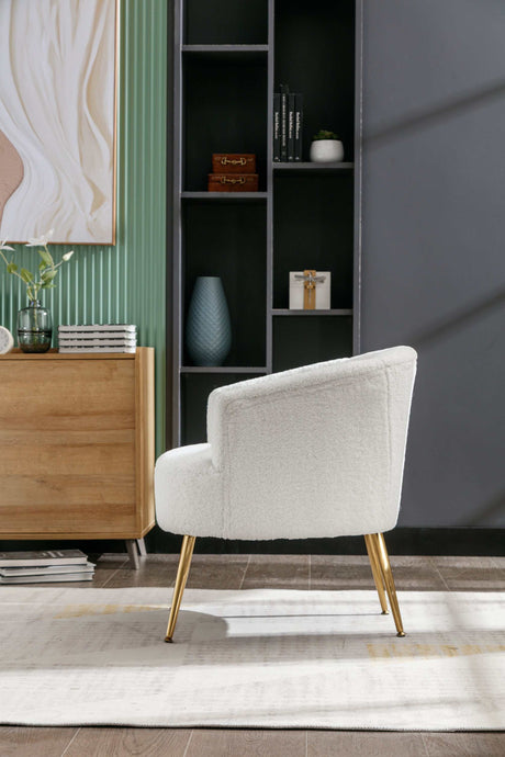 Kruse Teddy Accent Tub Barrel Chair White - Ornate Home