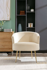 Kruse Velvet Accent Tub Barrel Chair Beige - Ornate Home