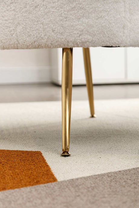 Kruse Velvet Accent Tub Barrel Chair Beige - Ornate Home