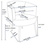 Kruse Velvet Accent Tub Barrel Chair Beige - Ornate Home