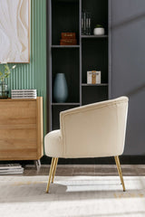 Kruse Velvet Accent Tub Barrel Chair Beige - Ornate Home