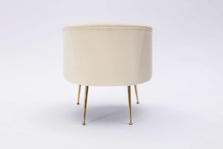 Kruse Velvet Accent Tub Barrel Chair Beige - Ornate Home