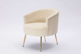 Kruse Velvet Accent Tub Barrel Chair Beige - Ornate Home