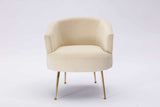 Kruse Velvet Accent Tub Barrel Chair Beige - Ornate Home