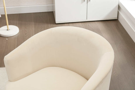 Kruse Velvet Accent Tub Barrel Chair Beige - Ornate Home