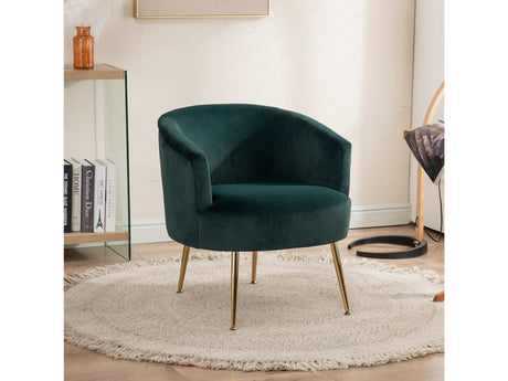 Kruse Velvet Accent Tub Barrel Chair Dark Green - Ornate Home