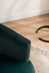 Kruse Velvet Accent Tub Barrel Chair Dark Green - Ornate Home