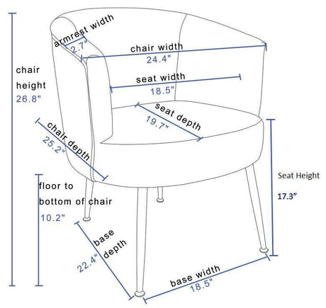Kruse Velvet Accent Tub Barrel Chair Dark Pink - Ornate Home