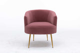Kruse Velvet Accent Tub Barrel Chair Dark Pink - Ornate Home