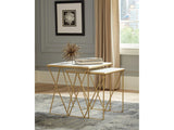 Kurtis White & Gold 2pc Nesting Table Set - Ornate Home
