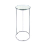 Kyle Chrome & Clear Oval Snack Table - Ornate Home