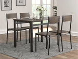 Kynan Dark Brown & Matte Black 5pc Dining Set - Ornate Home