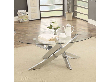 Laila Chrome & Glass Coffee Table - Ornate Home