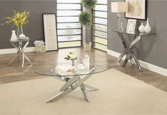 Laila Chrome & Glass Coffee Table - Ornate Home