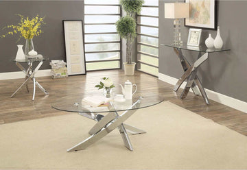 Laila Chrome & Glass Coffee Table - Ornate Home