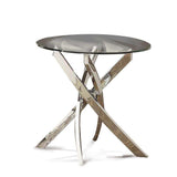 Laila Chrome & Glass End Table - Ornate Home