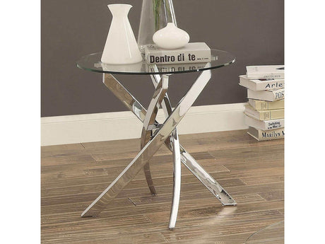 Laila Chrome & Glass End Table - Ornate Home