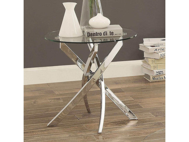 Laila Chrome & Glass End Table - Ornate Home