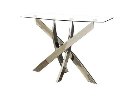 Laila Chrome & Glass Sofa Table - Ornate Home