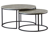 Lainey Grey Faux Marble / Gunmetal 2 Pc Nesting Coffee Table - Ornate Home