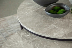 Lainey Grey Faux Marble / Gunmetal 2 Pc Nesting Coffee Table - Ornate Home
