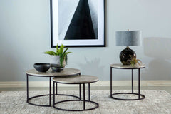 Lainey Grey Faux Marble / Gunmetal End Table - Ornate Home