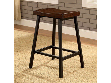 Lainey Medium Oak & Black Counter Ht. Stool (Set of 2) - Ornate Home