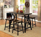 Lainey Medium Oak & Black Counter Ht. Stool (Set of 2) - Ornate Home