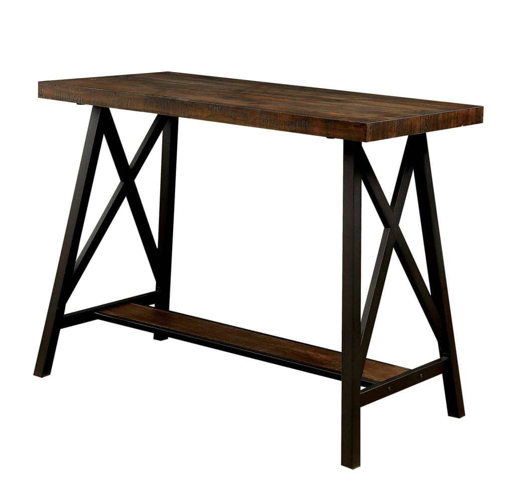 Lainey Weathered Medium Oak & Black Counter Height Dining Table - Ornate Home