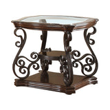 Laney Dark Merlot 1-shelf Glass Top Square End Table - Ornate Home