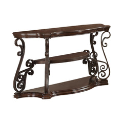 Laney Deep Merlot Scrollwork Entryway Sofa Console Table - Ornate Home