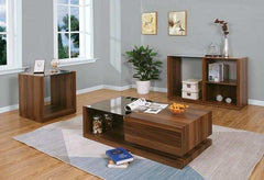 Langenthal Dark Walnut & Black Glass Top End Table - Ornate Home