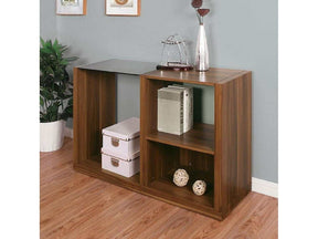Langenthal Dark Walnut & Black Glass Top Sofa Table - Ornate Home
