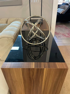 Langenthal Dark Walnut & Black Glass Top Sofa Table - Ornate Home