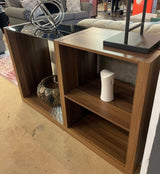 Langenthal Dark Walnut & Black Glass Top Sofa Table - Ornate Home