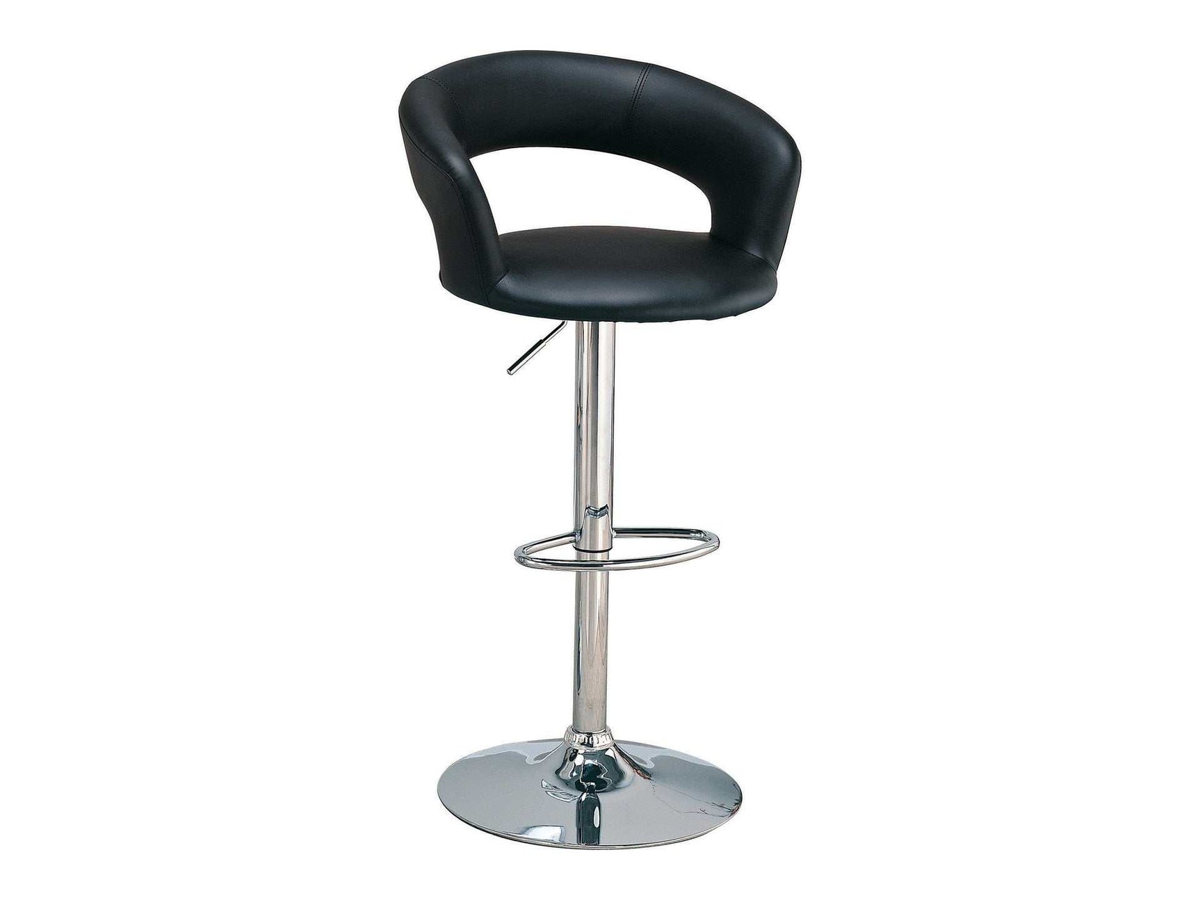 Lani Black & Chrome 29″ Adjustable Height Bar Stool - Ornate Home