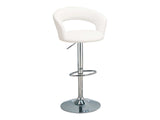 Lani White & Chrome 29″ Adjustable Height Bar Stool - Ornate Home