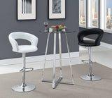 Lani White & Chrome 29″ Adjustable Height Bar Stool - Ornate Home