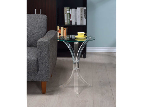 Laning Clear Round Accent Table - Ornate Home
