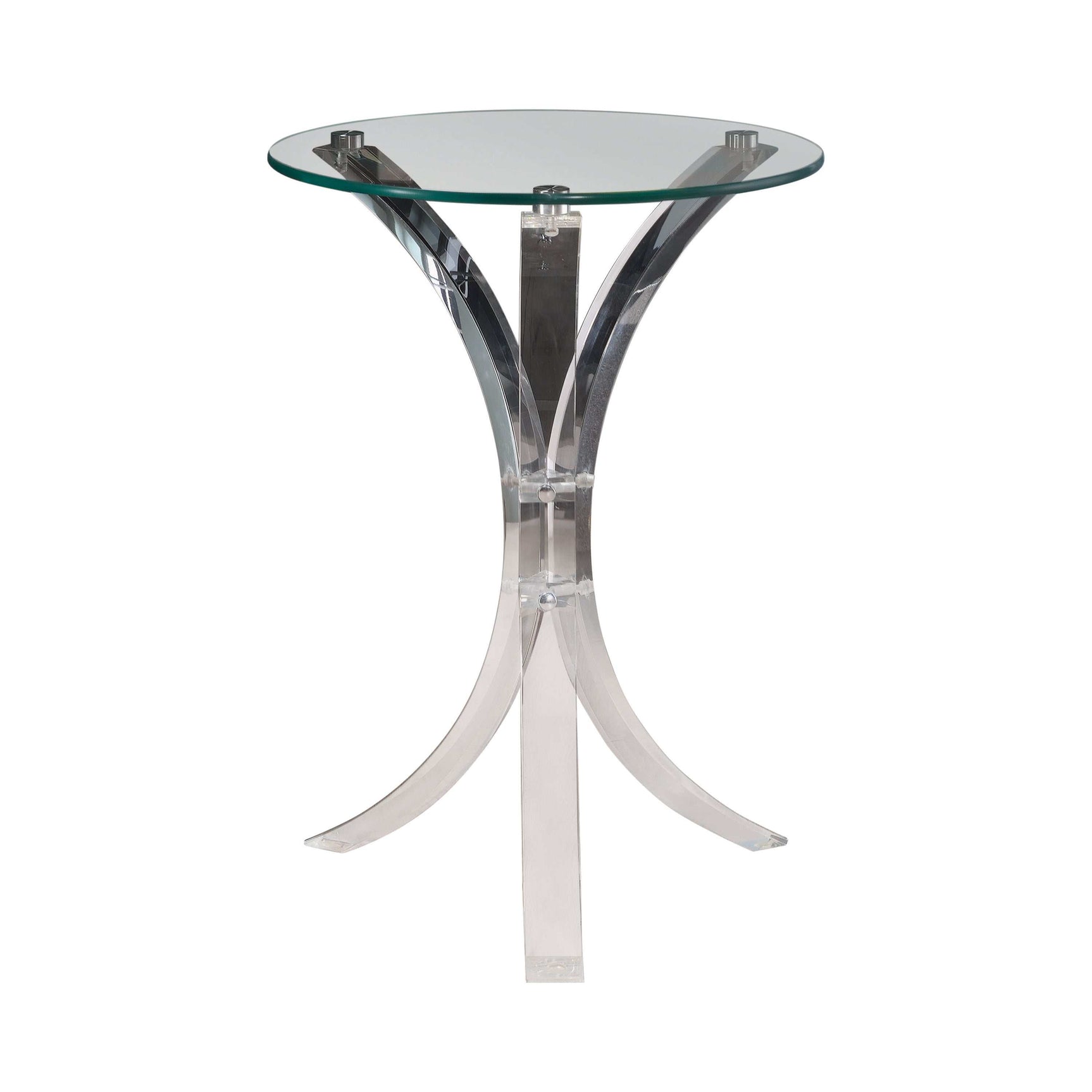 Laning Clear Round Accent Table - Ornate Home