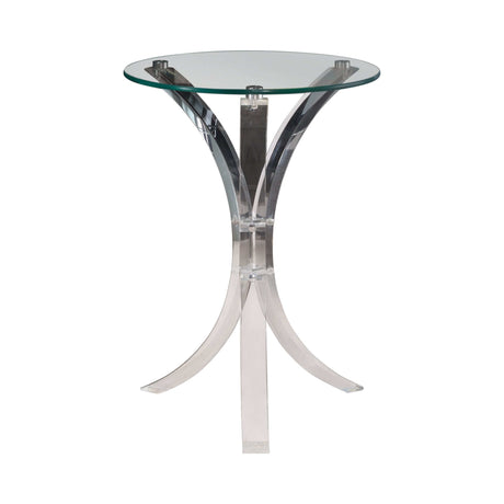 Laning Clear Round Accent Table - Ornate Home