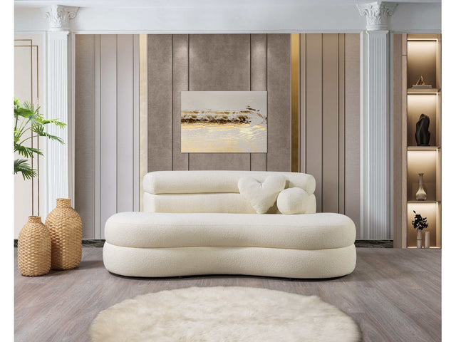 Larissa Ivory Boucle Loveseat - Ornate Home