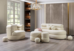 Larissa Ivory Boucle Loveseat - Ornate Home