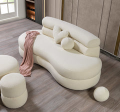 Larissa Ivory Boucle Loveseat - Ornate Home